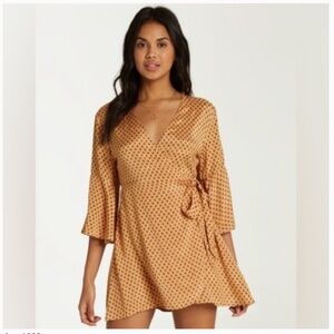 NEW BILLABONG DIVINE DAY DRESS KIMONO WRAP DRESS L BEACH SURF SKATEBOARD